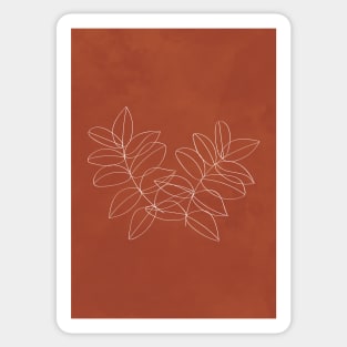 Boho Terracotta, Line Art, Botanical 2 Sticker